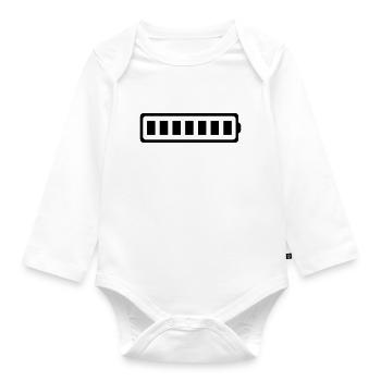 7-BATTERY - Organic Longsleeve Baby Bodysuit - white - Front