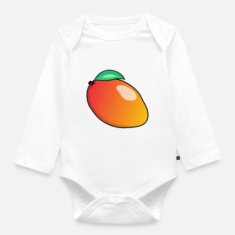 Früchte Crew | Früchte Team | Mango - Baby Bio-Langarm-Body - Weiß