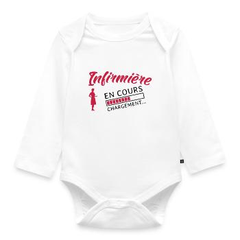 Infirmière en cours Future infirmière - Body Bébé bio manches longues - blanc - Devant