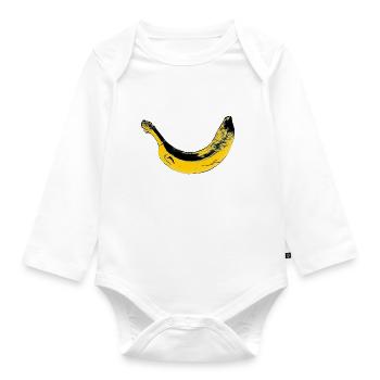 Banana - Organic Longsleeve Baby Bodysuit - white - Front
