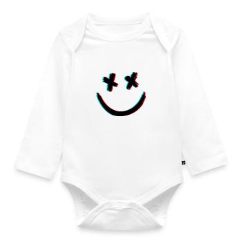 DEAD SMILE 3D - Organic Longsleeve Baby Bodysuit - white - Front