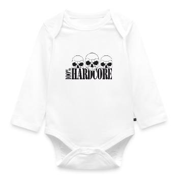100% harter Kern - Baby Bio-Langarm-Body - Weiß - Vorne