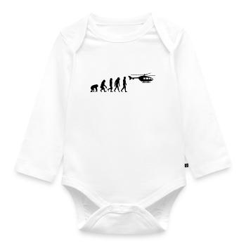 Helicopter Pilot Evolution Stone Age - Organic Longsleeve Baby Bodysuit - white - Front