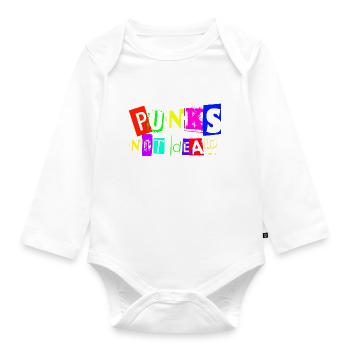 PUNKS NOT DEAD - Organic Longsleeve Baby Bodysuit - white - Front