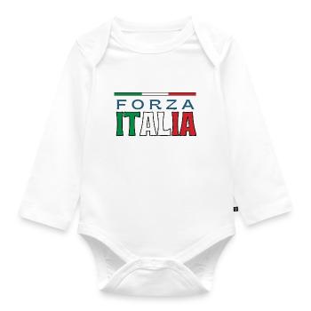 Forza Italia Football Fans - Baby Bio-Langarm-Body - Weiß - Vorne