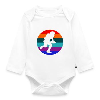 American football - Organic Longsleeve Baby Bodysuit - white - Front