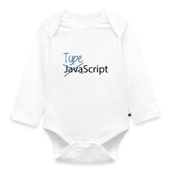 Typescript over Javascript - Baby Bio-Langarm-Body - Weiß - Vorne