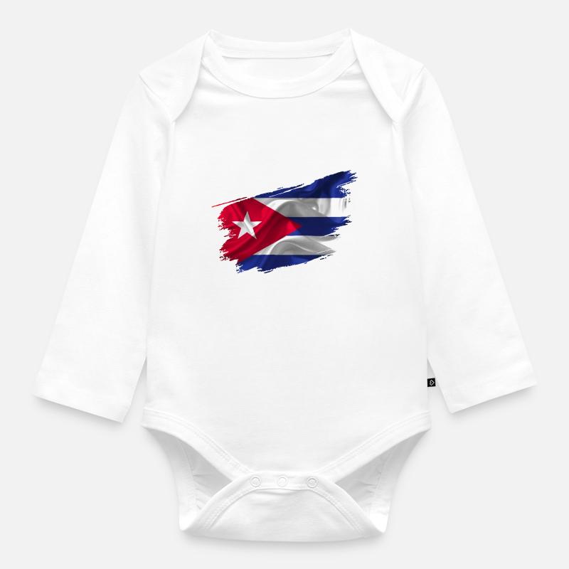 Cuba Drapeau Cuba pays - Body Bébé bio manches longues - blanc