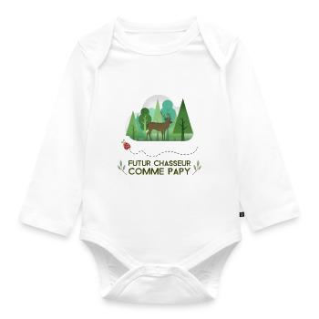 Futur Chasseur Comme Papy - Body Bébé bio manches longues - blanc - Devant