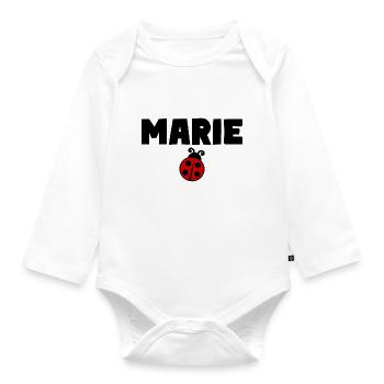 MARIE Coccinelle - Body Bébé bio manches longues - blanc - Devant