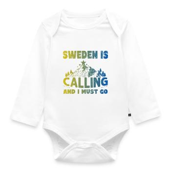 Ich muss wieder nach Schweden - Baby Bio-Langarm-Body - Weiß - Vorne