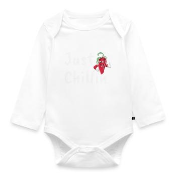 Just Chillin Funny Chili Pepper Spicy Food Lover - Body Bébé bio manches longues - blanc - Devant