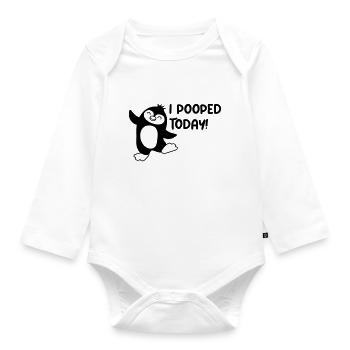 I pooped today funny - Organic Longsleeve Baby Bodysuit - white - Front
