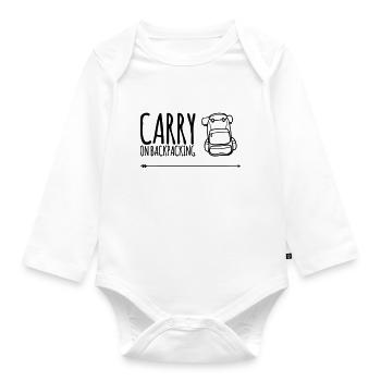 Carry On Backpacking - Backpacker Geschenkidee - Baby Bio-Langarm-Body - Weiß - Vorne