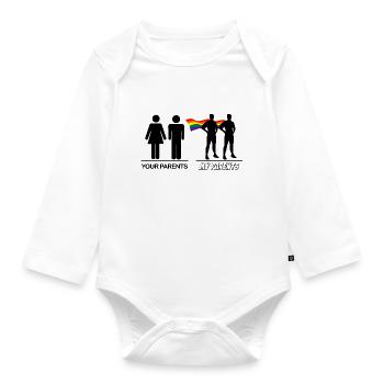 LGBT Flag Adoption Bébé Gay Parents Gay - Body Bébé bio manches longues - blanc - Devant