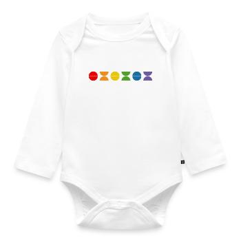 Regenbogen fun - Baby Bio-Langarm-Body - Weiß - Vorne
