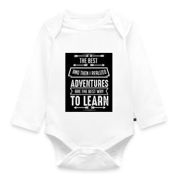 To Learn, Adventures - Baby Bio-Langarm-Body - Weiß - Vorne