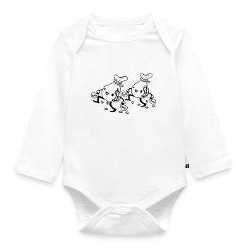 Team 2 gehende Geldsäcke - Baby Bio-Langarm-Body - Weiß - Vorne