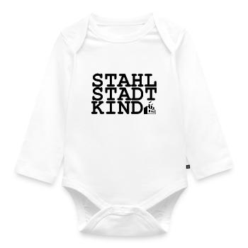 Stahlstadt Kind - Linz - Baby Bio-Langarm-Body - Weiß - Vorne