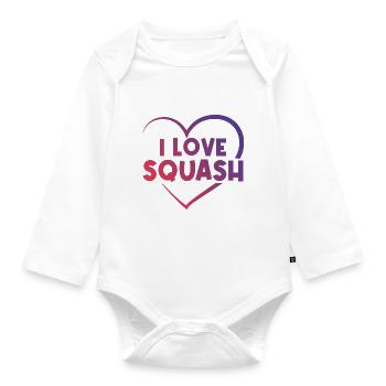 I love squash heart - Organic Longsleeve Baby Bodysuit - white - Front