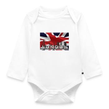 London - Organic Longsleeve Baby Bodysuit - white - Front