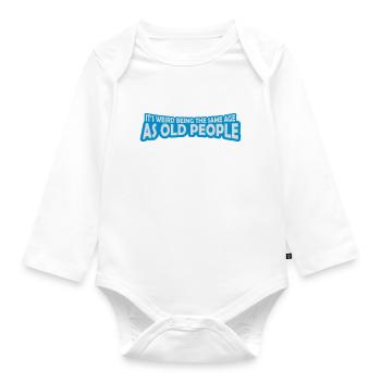 être âgé - Body Bébé bio manches longues - blanc - Devant