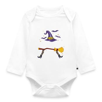 Halloween Witches be Trippin - Organic Longsleeve Baby Bodysuit - white - Front