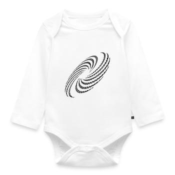 Gedrehte Spirale Planeten Strudel Formation - Baby Bio-Langarm-Body - Weiß - Vorne