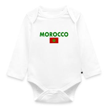 Morocco - Organic Longsleeve Baby Bodysuit - white - Front