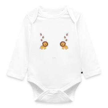 ich liebe Löwen - Baby Bio-Langarm-Body - Weiß - Vorne