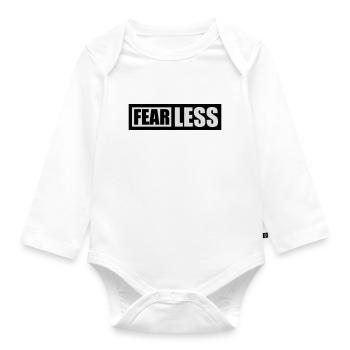 fearless Text Quote Design - Organic Longsleeve Baby Bodysuit - white - Front