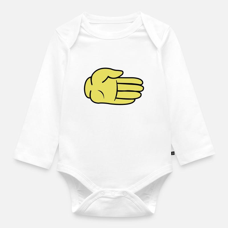 Hand Comic - Baby Bio-Langarm-Body - Weiß