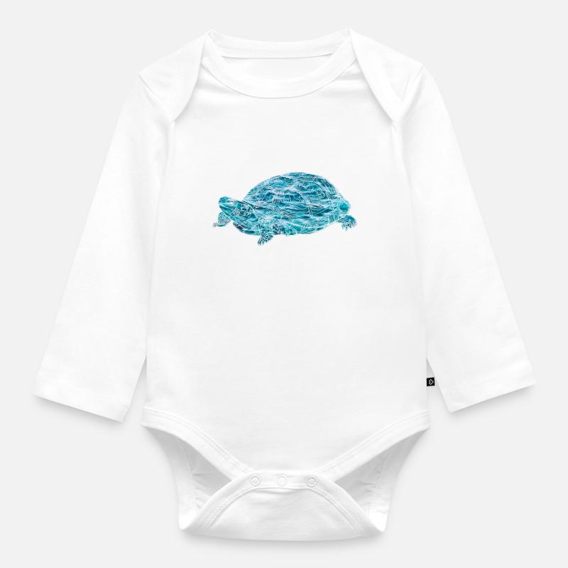 tortue, crapaud, animaux, nature - Body Bébé bio manches longues - blanc