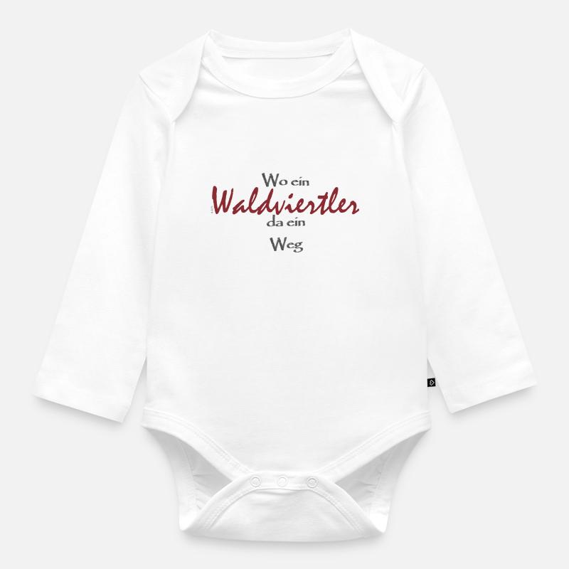 Wo ein Waldviertler da ein Weg - Baby Bio-Langarm-Body - Weiß