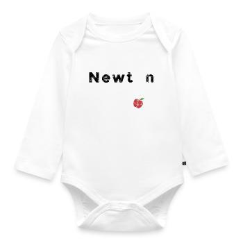 Isaac Newton - Organic Longsleeve Baby Bodysuit - white - Front