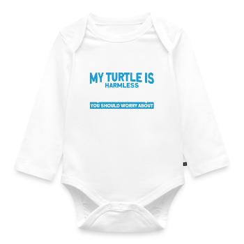 Sea turtles Turtle keeping Sea shell - Organic Longsleeve Baby Bodysuit - white - Front