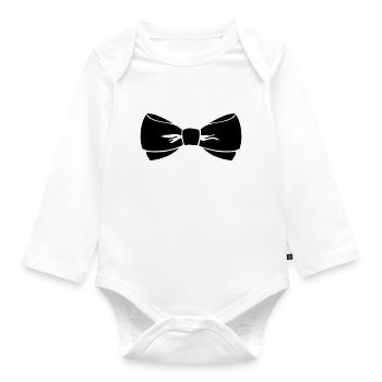 Schleife - Baby Bio-Langarm-Body - Weiß - Vorne