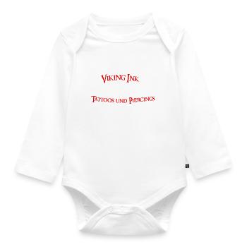 Viking Ink Schriftzug - Baby Bio-Langarm-Body - Weiß - Vorne