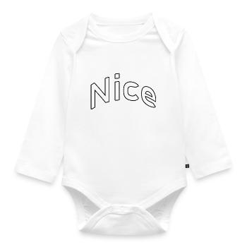 Nice - Organic Longsleeve Baby Bodysuit - white - Front