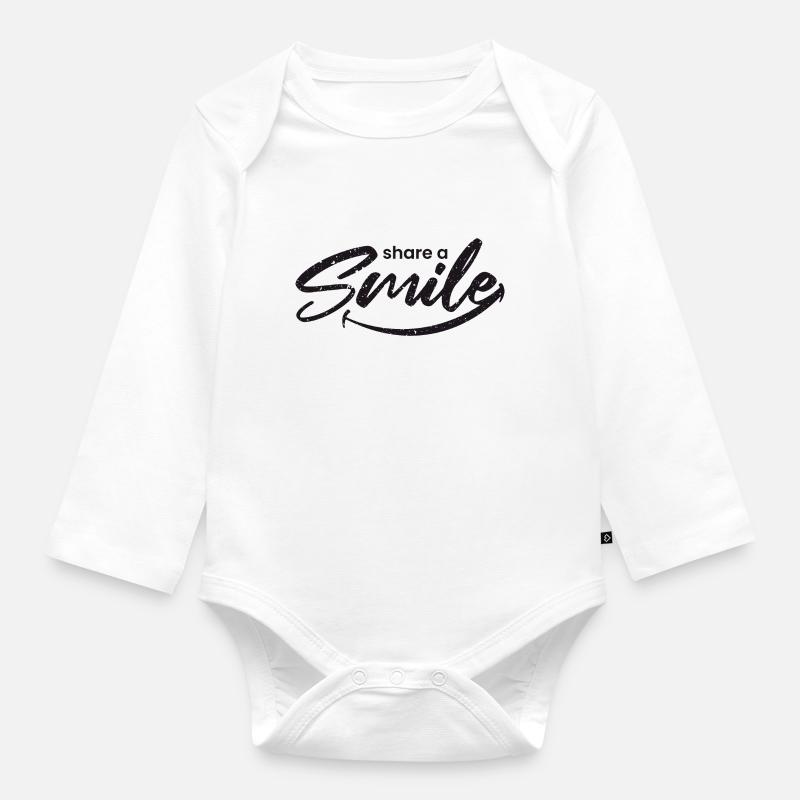 share a smile - Baby Bio-Langarm-Body - Weiß