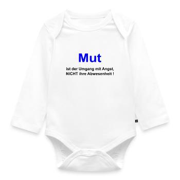 Mut Abenteuer leben - Baby Bio-Langarm-Body - Weiß - Vorne