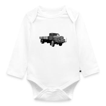 H6 Lkw IFA Werdau DDR Oldtimer Ostalgie - Baby Bio-Langarm-Body - Weiß - Vorne