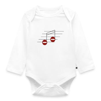 Prohibited notes - Organic Longsleeve Baby Bodysuit - white - Front