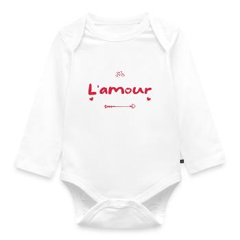tu es l'amour de ma vie | cadeau - Body Bébé bio manches longues - blanc - Devant
