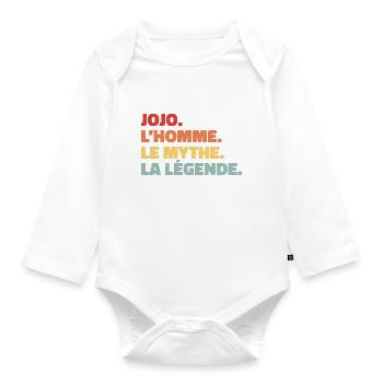 Jojo l'homme le mythe la légende - Body Bébé bio manches longues - blanc - Devant