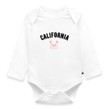 california - Organic Longsleeve Baby Bodysuit - white - Front