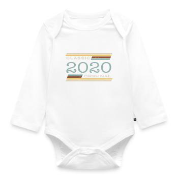 Vintage 2020, Classique, Original(e) - Body Bébé bio manches longues - blanc - Devant