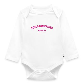 Berlin - Hellersdorf - Berlinerin - Berliner Bär - Baby Bio-Langarm-Body - Weiß - Vorne