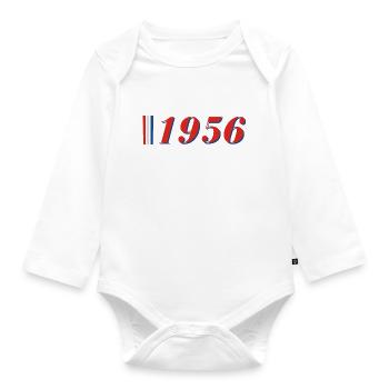 Jahr 1956 - Baby Bio-Langarm-Body - Weiß - Vorne