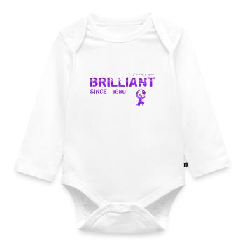 Brilliant since 1980 - Organic Longsleeve Baby Bodysuit - white - Front
